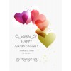 Hampers and Gifts to the UK - Send the Personalised Happy Anniversary Hearts Wine Gift